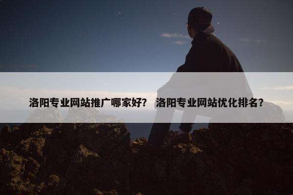 洛阳专业网站推广哪家好？ 洛阳专业网站优化排名？