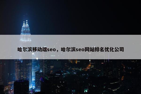 哈尔滨移动端seo，哈尔滨seo网站排名优化公司
