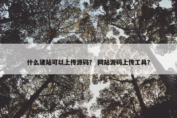 什么建站可以上传源码？ 网站源码上传工具？