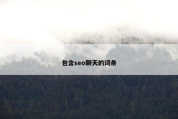 包含seo聊天的词条