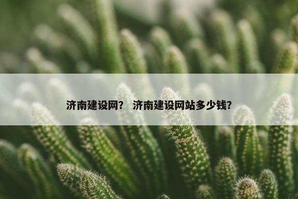 济南建设网？ 济南建设网站多少钱？