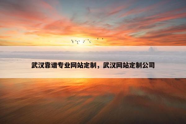 武汉靠谱专业网站定制，武汉网站定制公司