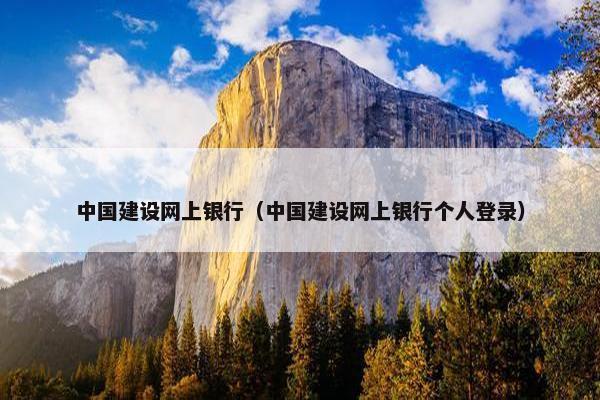 中国建设网上银行（中国建设网上银行个人登录）