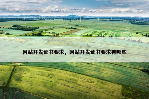 网站开发证书要求，网站开发证书要求有哪些