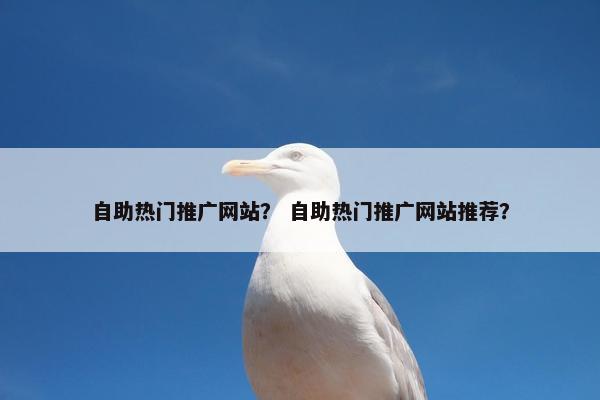 自助热门推广网站？ 自助热门推广网站推荐？