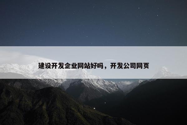 建设开发企业网站好吗，开发公司网页