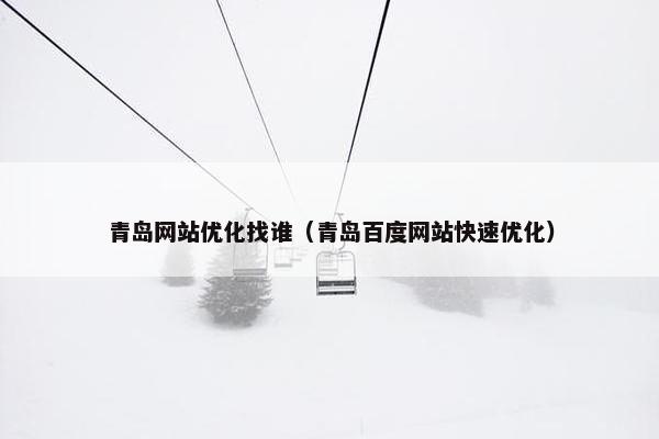青岛网站优化找谁（青岛百度网站快速优化）