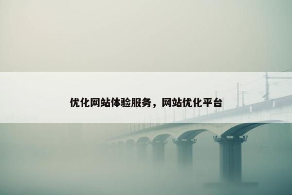 优化网站体验服务，网站优化平台