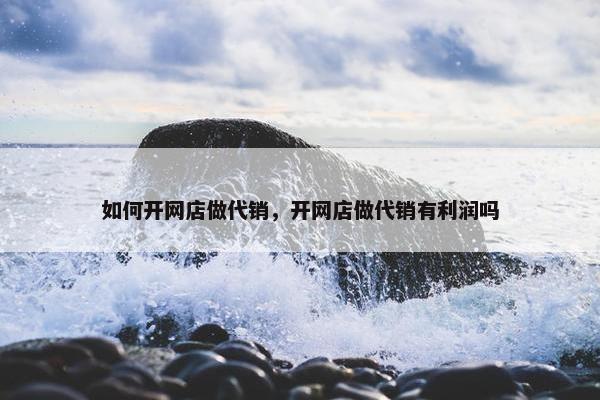 如何开网店做代销，开网店做代销有利润吗