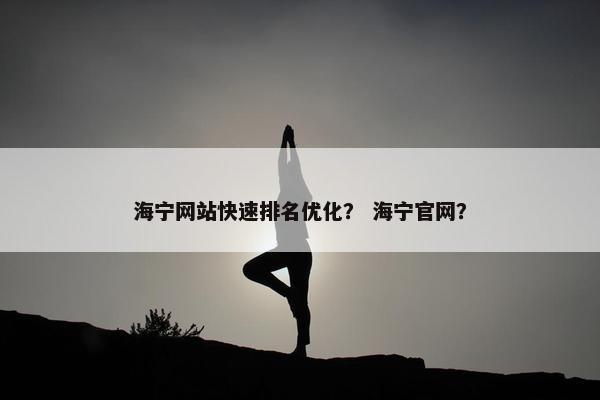 海宁网站快速排名优化？ 海宁官网？