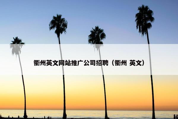 衢州英文网站推广公司招聘（衢州 英文）