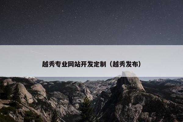 越秀专业网站开发定制（越秀发布）