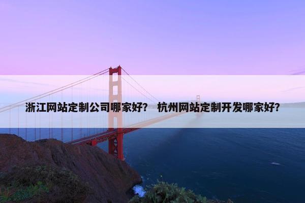 浙江网站定制公司哪家好？ 杭州网站定制开发哪家好？