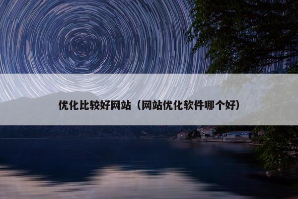 优化比较好网站（网站优化软件哪个好）