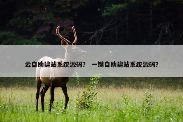 云自助建站系统源码？ 一键自助建站系统源码？