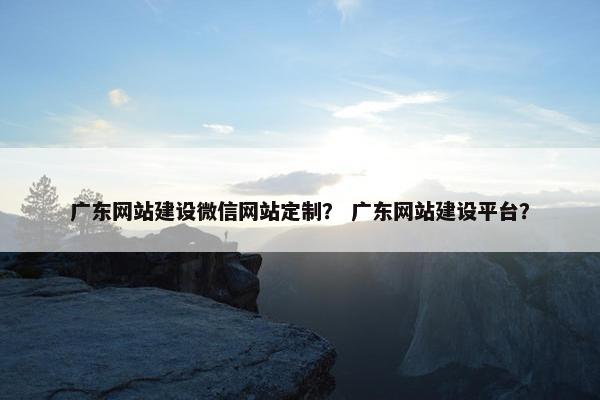 广东网站建设微信网站定制？ 广东网站建设平台？