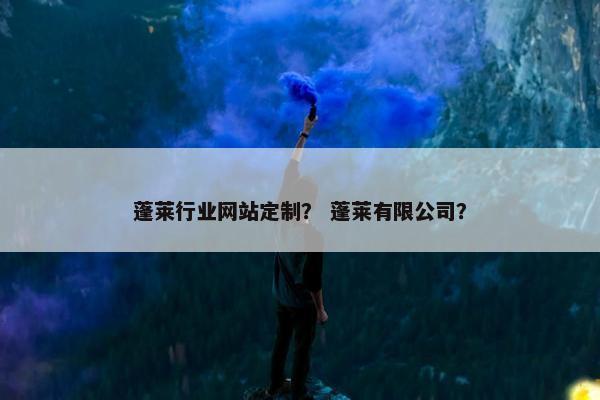 蓬莱行业网站定制？ 蓬莱有限公司？