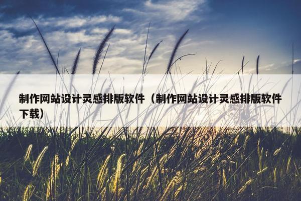 制作网站设计灵感排版软件（制作网站设计灵感排版软件下载）
