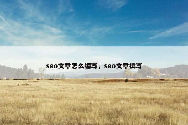 seo文章怎么编写，seo文章撰写