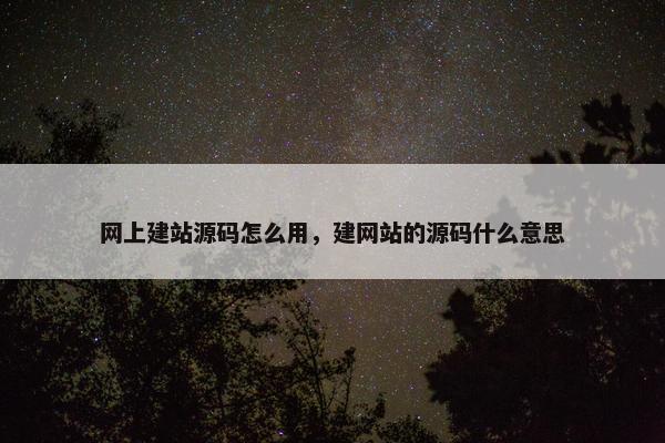 网上建站源码怎么用，建网站的源码什么意思