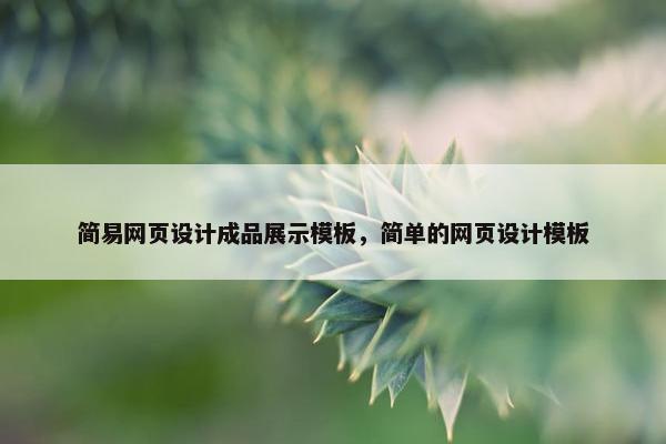 简易网页设计成品展示模板，简单的网页设计模板
