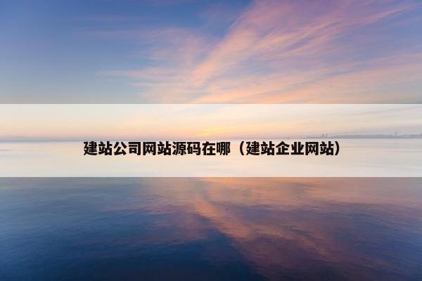 建站公司网站源码在哪（建站企业网站）