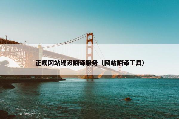 正规网站建设翻译服务（网站翻译工具）