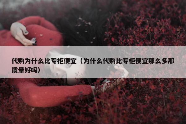 代购为什么比专柜便宜（为什么代购比专柜便宜那么多那质量好吗）