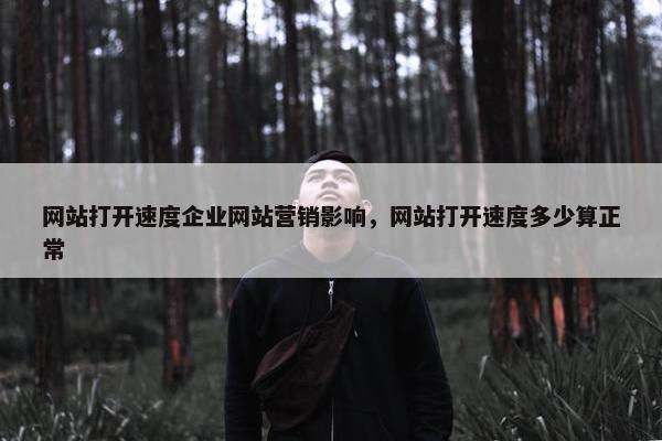 网站打开速度企业网站营销影响，网站打开速度多少算正常