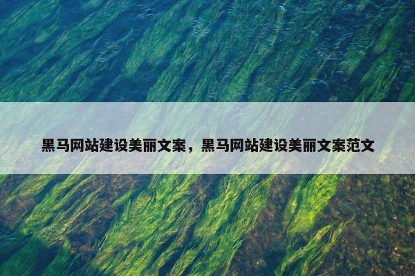 黑马网站建设美丽文案，黑马网站建设美丽文案范文