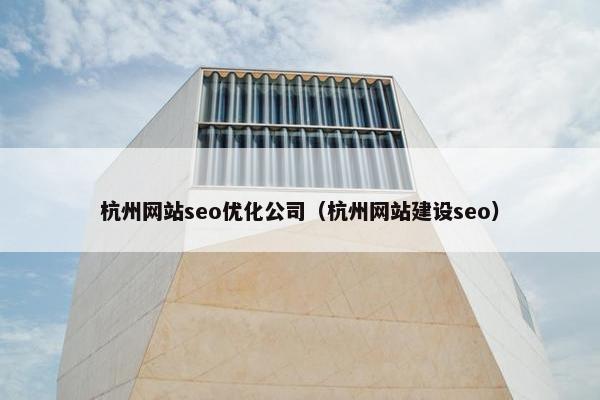 杭州网站seo优化公司（杭州网站建设seo）