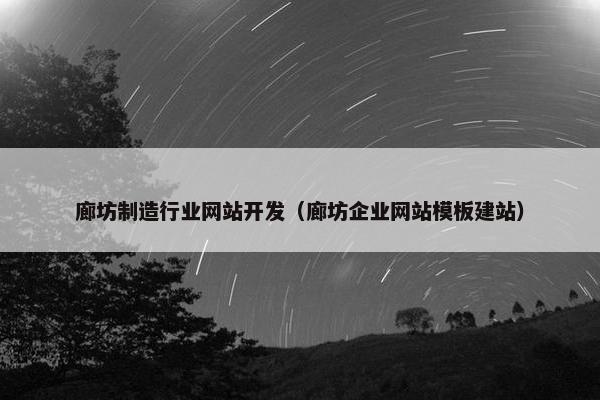 廊坊制造行业网站开发（廊坊企业网站模板建站）