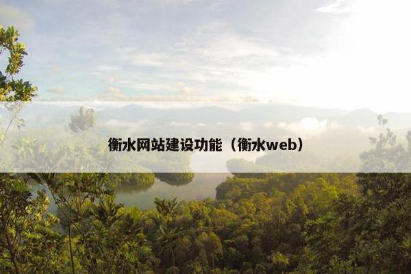 衡水网站建设功能（衡水web）