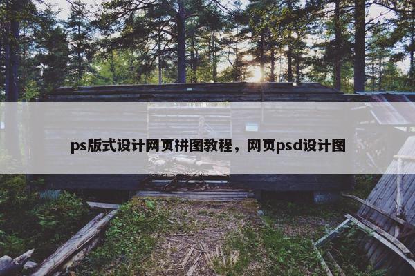 ps版式设计网页拼图教程，网页psd设计图