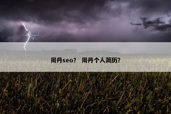 周丹seo？ 周丹个人简历？