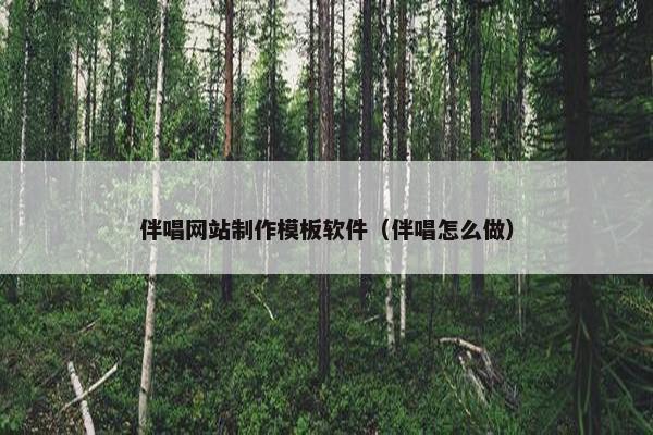 伴唱网站制作模板软件（伴唱怎么做）