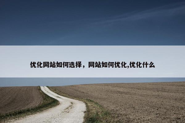 优化网站如何选择，网站如何优化,优化什么