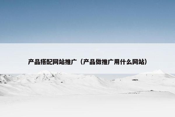 产品搭配网站推广（产品做推广用什么网站）