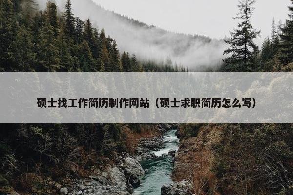 硕士找工作简历制作网站（硕士求职简历怎么写）