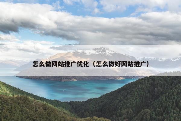 怎么做网站推广优化（怎么做好网站推广）