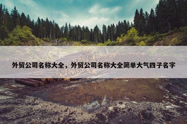 外贸公司名称大全，外贸公司名称大全简单大气四子名字