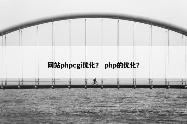 网站phpcgi优化？ php的优化？