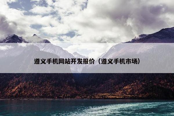 遵义手机网站开发报价（遵义手机市场）