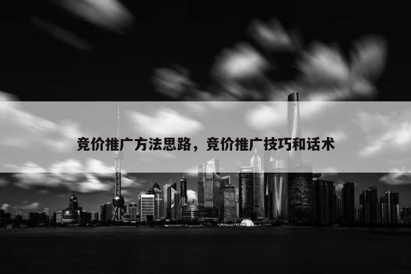 竞价推广方法思路，竞价推广技巧和话术