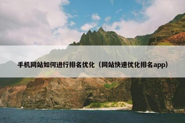 手机网站如何进行排名优化（网站快速优化排名app）