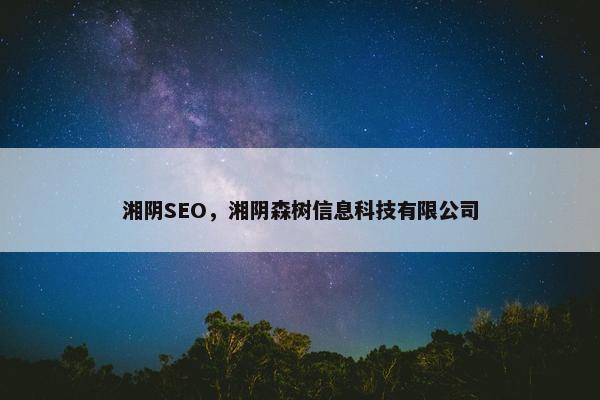 湘阴SEO，湘阴森树信息科技有限公司