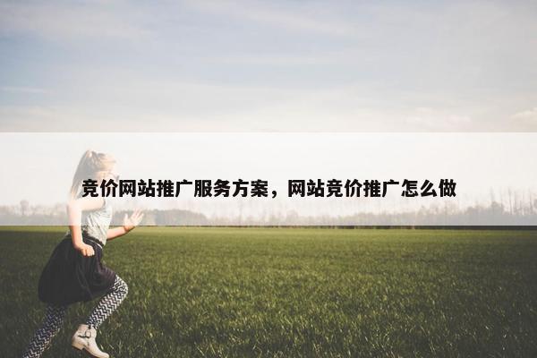 竞价网站推广服务方案，网站竞价推广怎么做