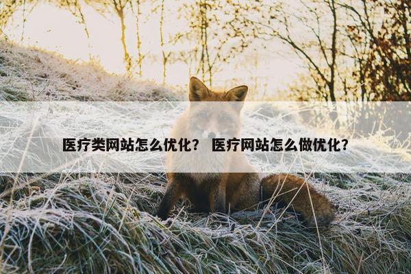 医疗类网站怎么优化？ 医疗网站怎么做优化？