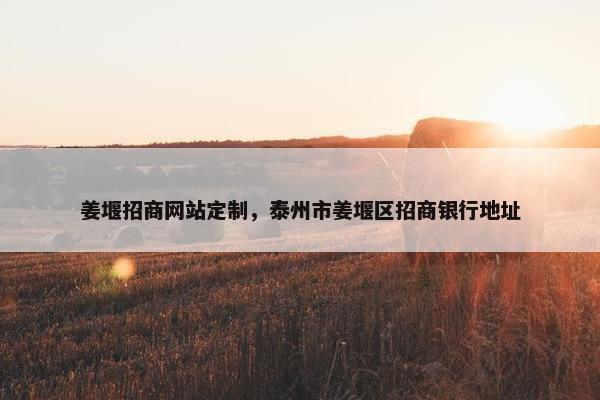 姜堰招商网站定制，泰州市姜堰区招商银行地址
