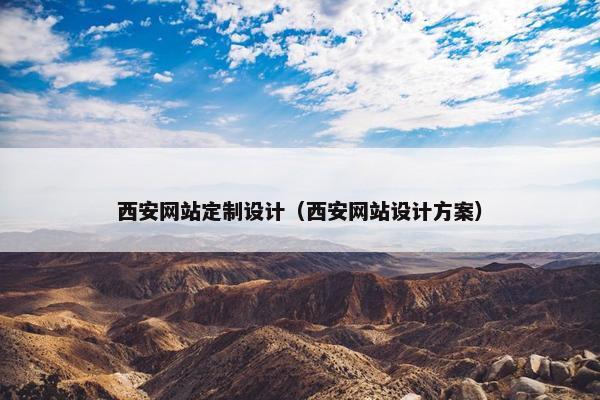 西安网站定制设计（西安网站设计方案）